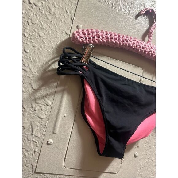 PINK By Victoria’s Secret Black Swimsuit Bottoms Woman’s Size Large -Bally On Ba - Picture 3 of 10